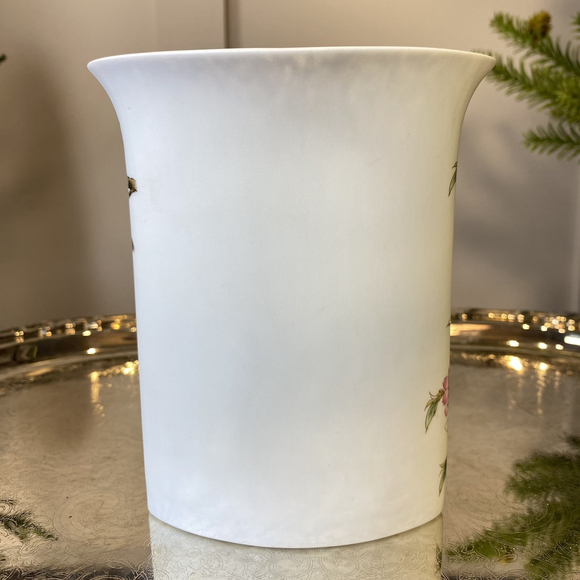 Vtg Unique Shaped Japan Vase Birds Perched On a Cherry Tree Branch Hand Painted - Picture 4 of 10